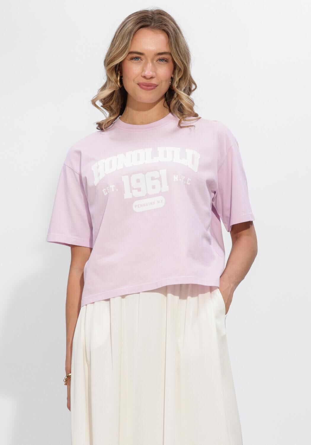 Penn & Ink Blouse
Dames T-shirt Print, Maat: XXL, Kleur: Lichtroze afbeelding 1