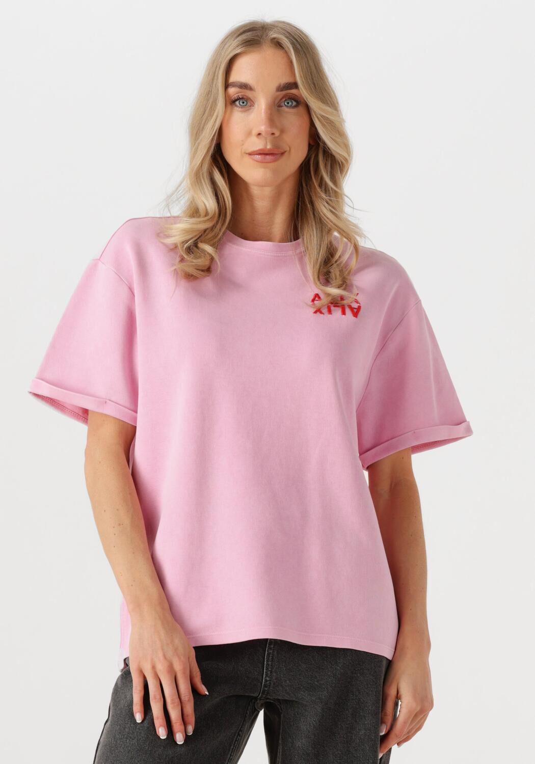 Alix the Label T-Shirt Dames Ladies Knitted Alix Shirt, Maat: L, Kleur: Roze
