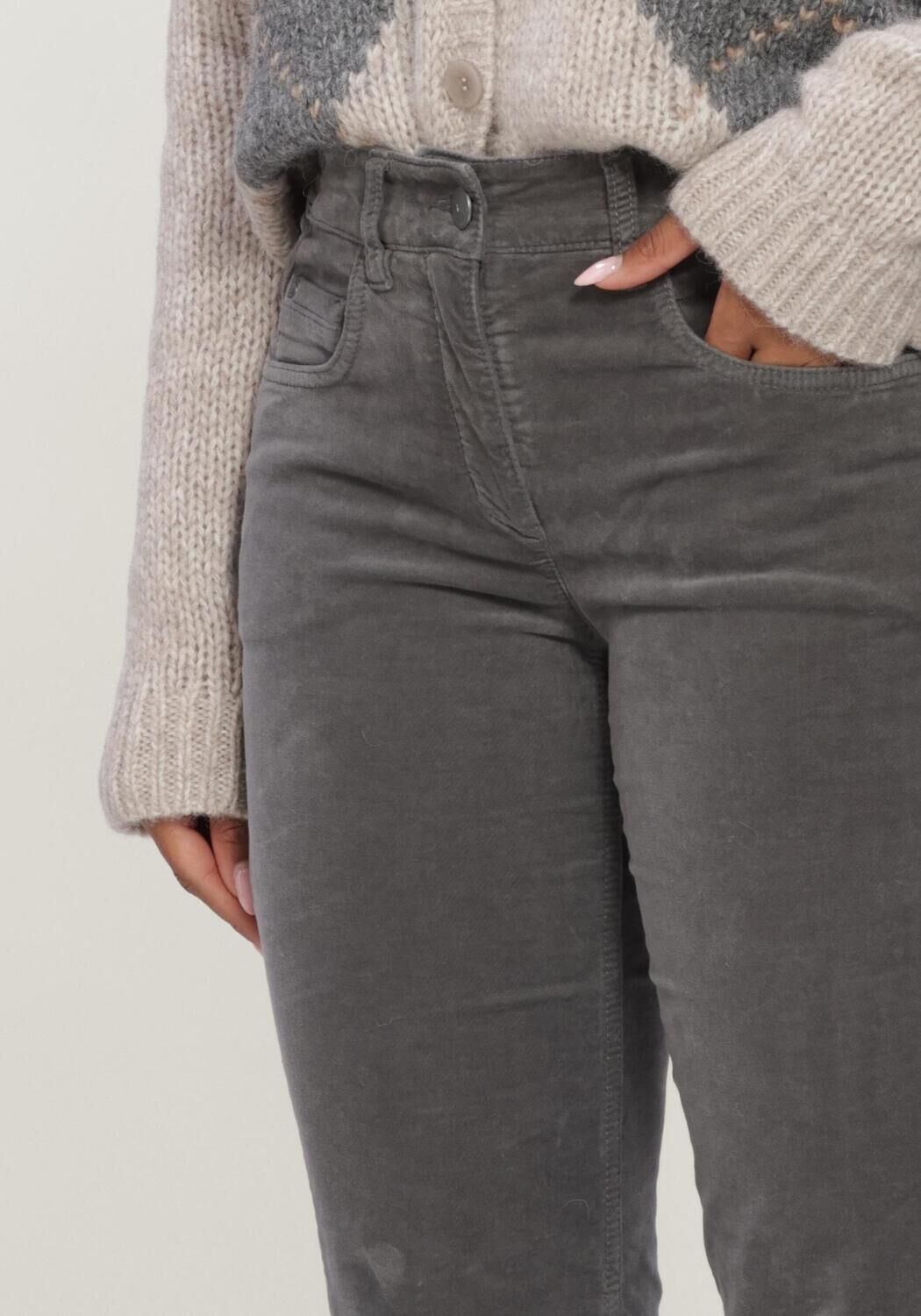 Grijze LUISA CERANO Pantalon SKINNY-VELVET-PANTS - large