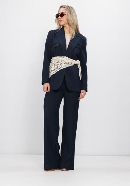 Donkerblauwe HAUTE L'AMITI&Eacute; Wijde broek PREMIERE PLAIN TALL PANT - large