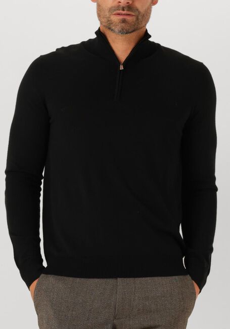 Zwarte PROFUOMO Trui PULLOVER HALF ZIP MERINO - large