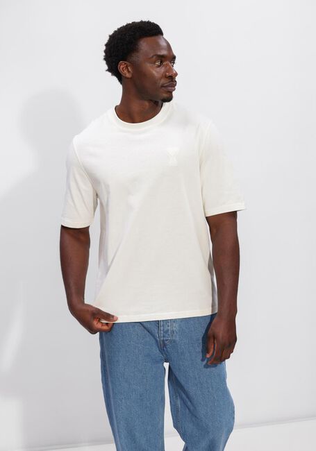 Ecru AMI PARIS T-shirt SMALL EMBOSSED AMI DE COEUR TSHIRT - large