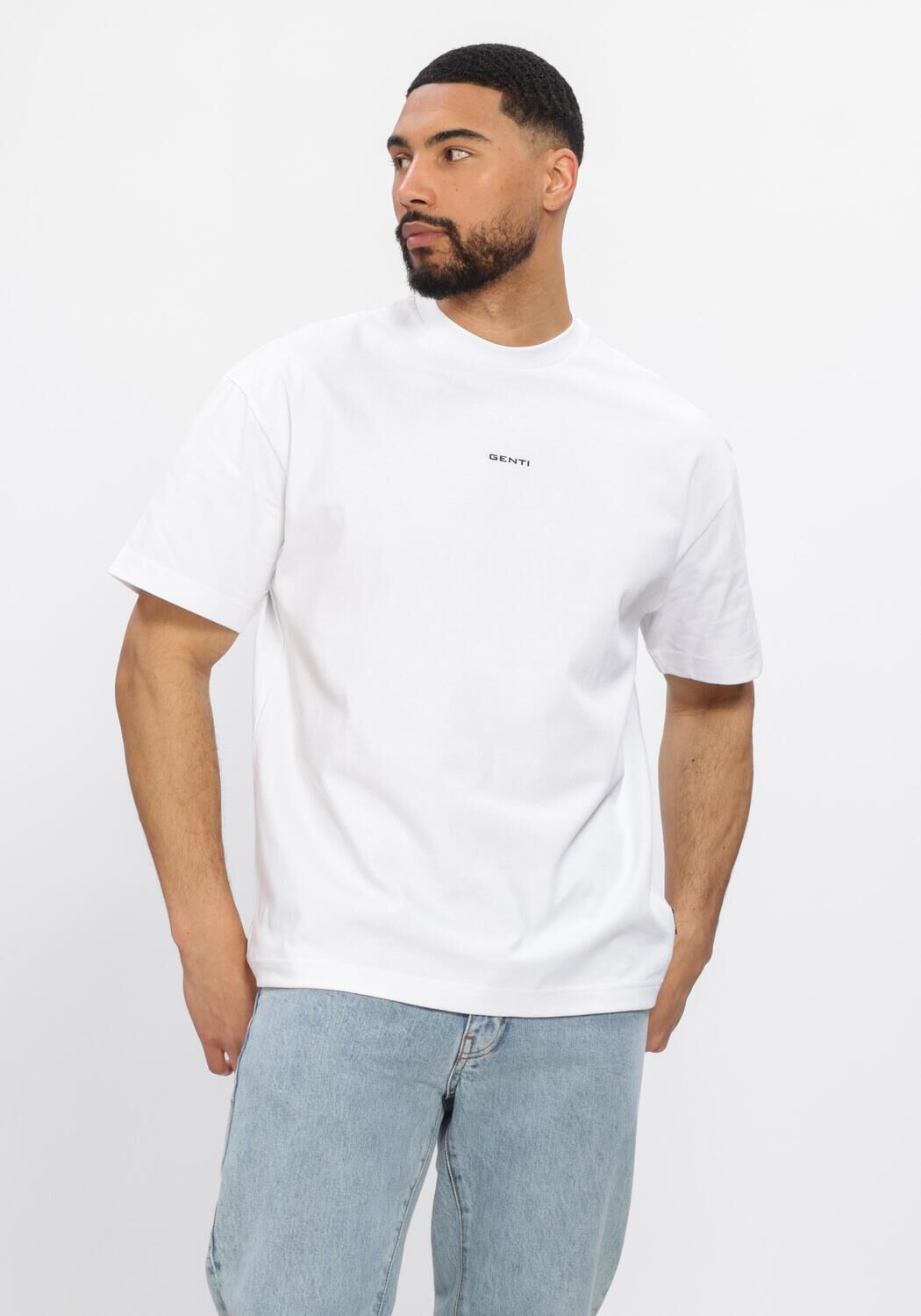 Genti T-Shirt Heren T-shirt Ss 1242, Maat: S, Kleur: Wit afbeelding 1