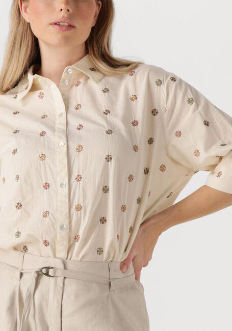 Ecru SUMMUM Blouses 3/4 SLEEVE BLOUSE TOP LINEN - large