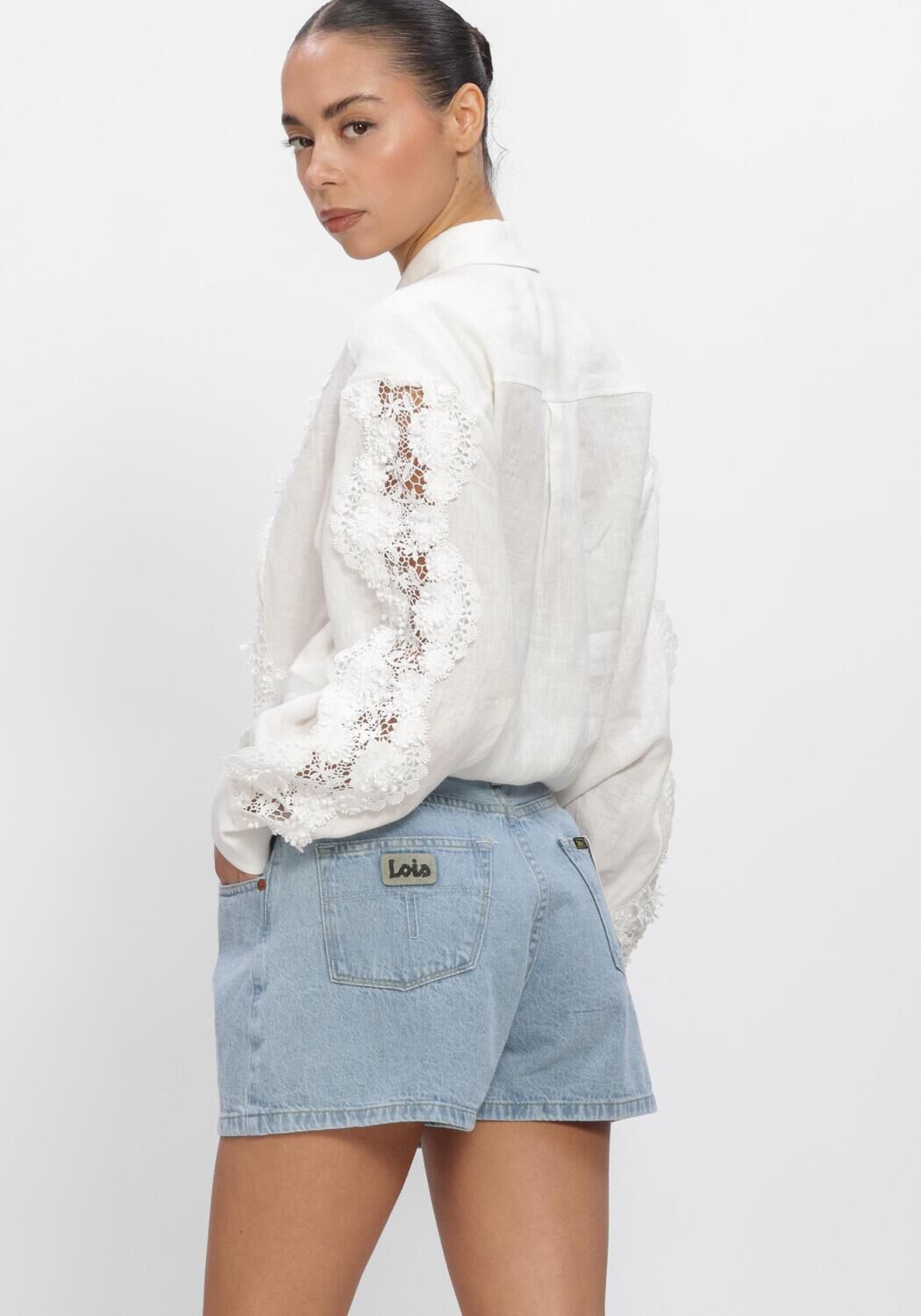 Witte DANTE6 Tops & T-shirts AMANDYNE LACE DETAIL SHIRT - large