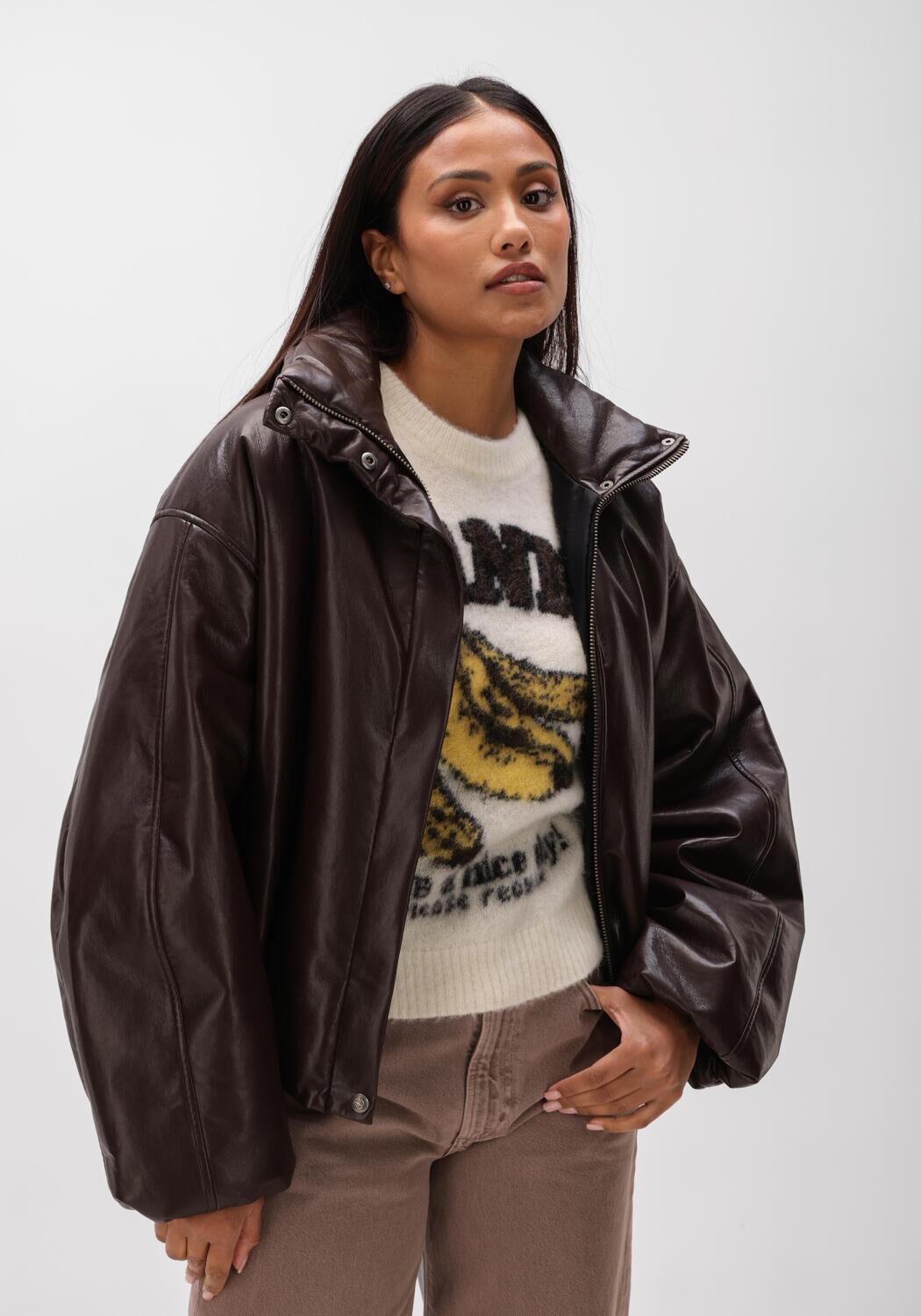 Bruine ANINE BING Jack CYRUS JACKET DEEP BROWN - large