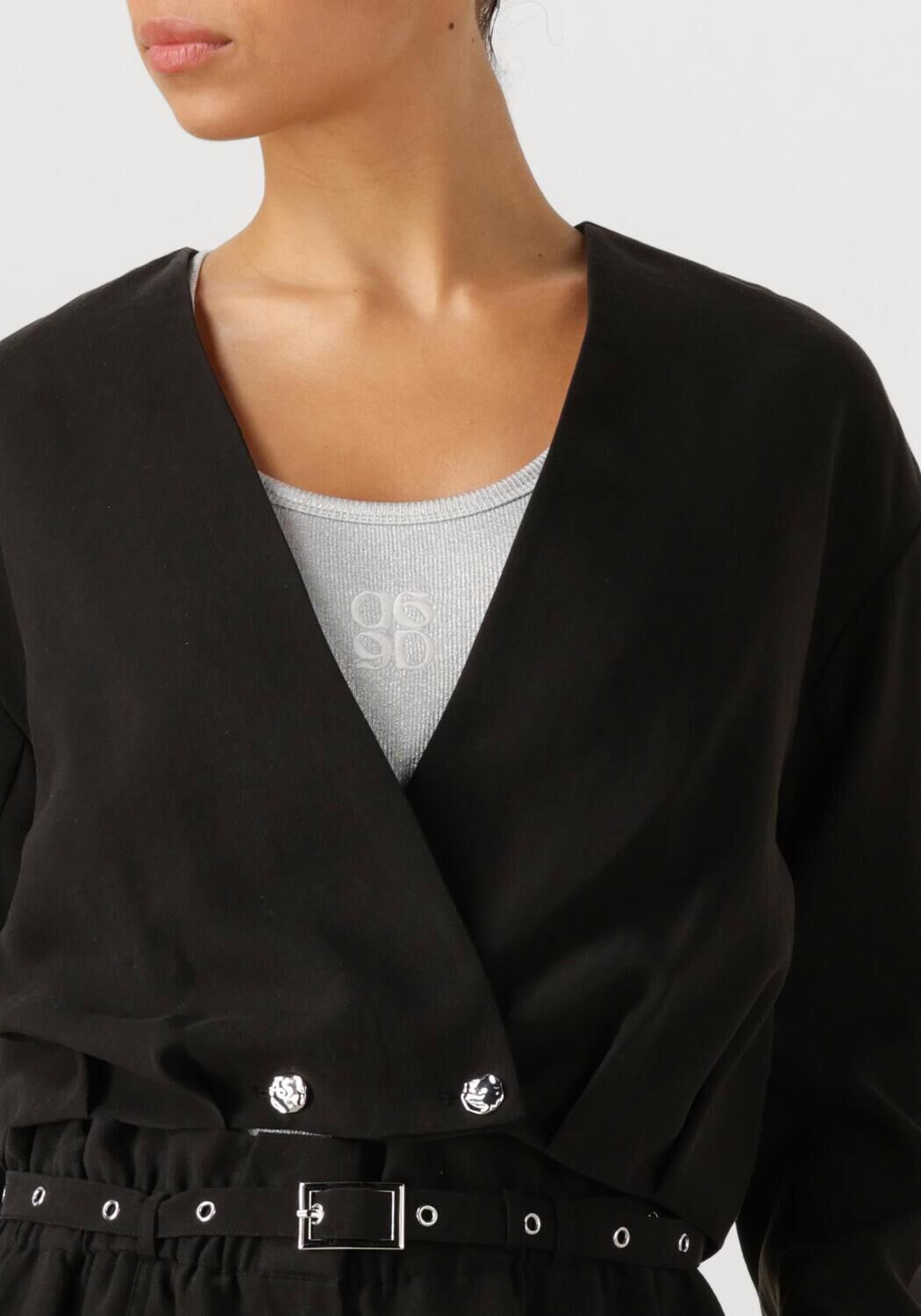 Zwarte DANTE6 Teddy jas LONZA PLEATED BOMBER JACKET - large