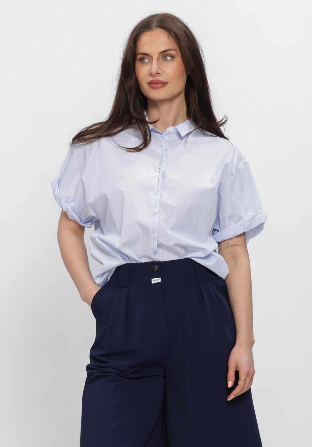 Blauwe PENN & INK Blouses BLOUSE STRIPE - large