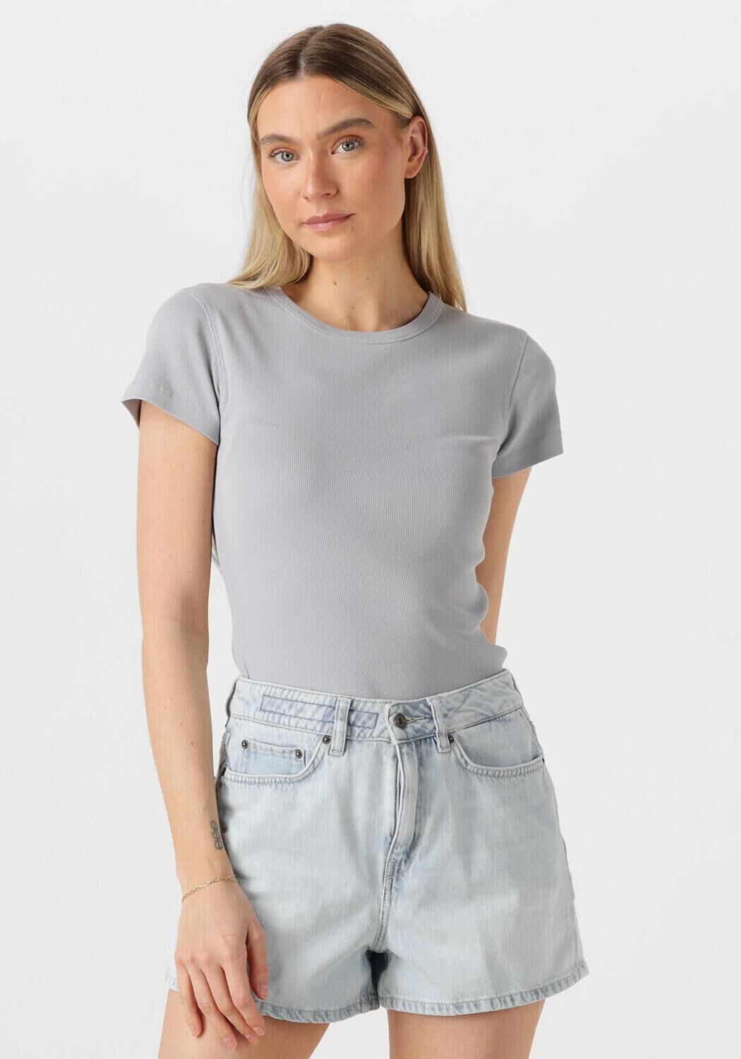 Drykorn T-Shirt Dames Koale, Maat: L, Kleur: Lichtgrijs