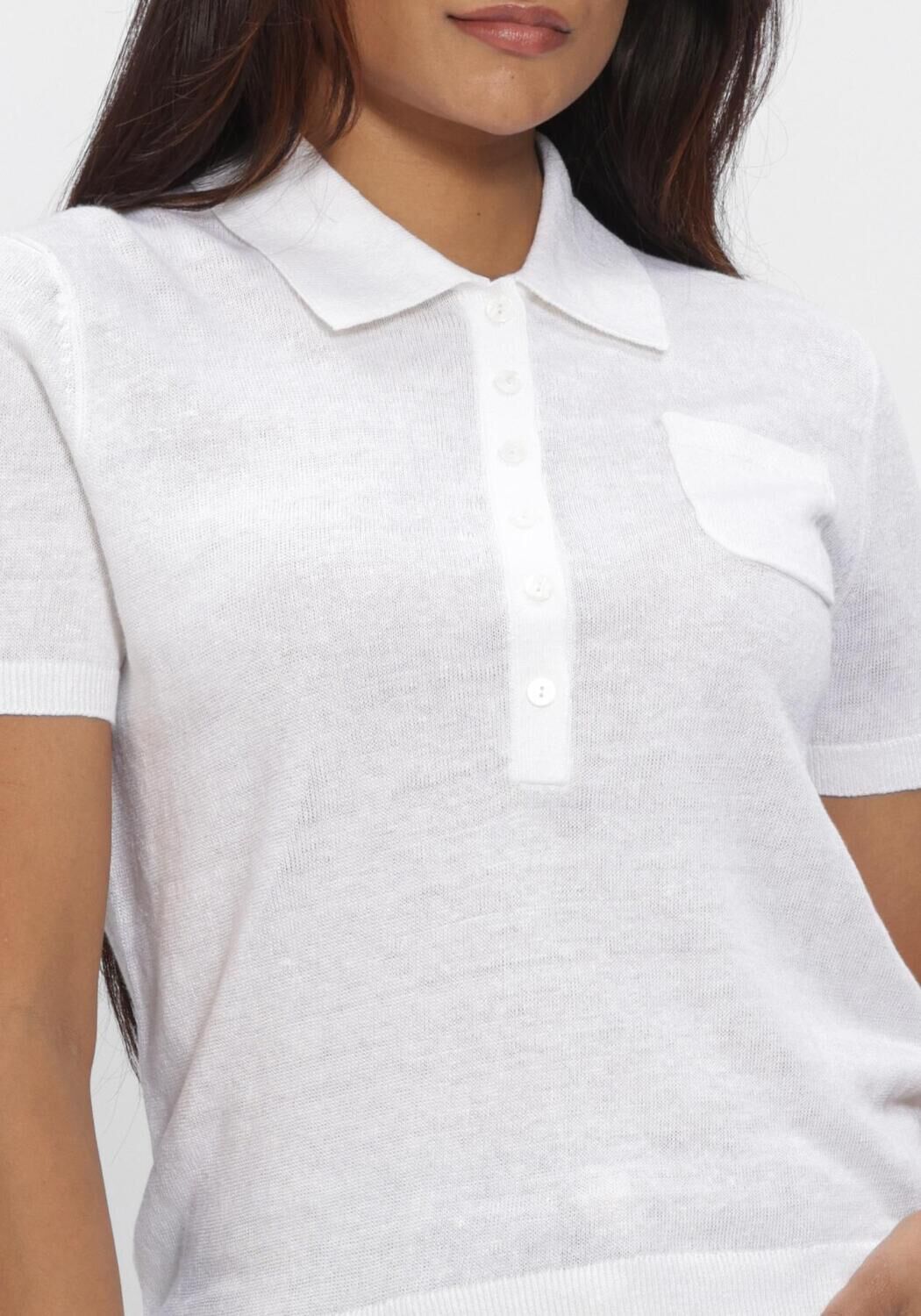 Witte LUISA CERANO T-shirt LEINEN POLO - large
