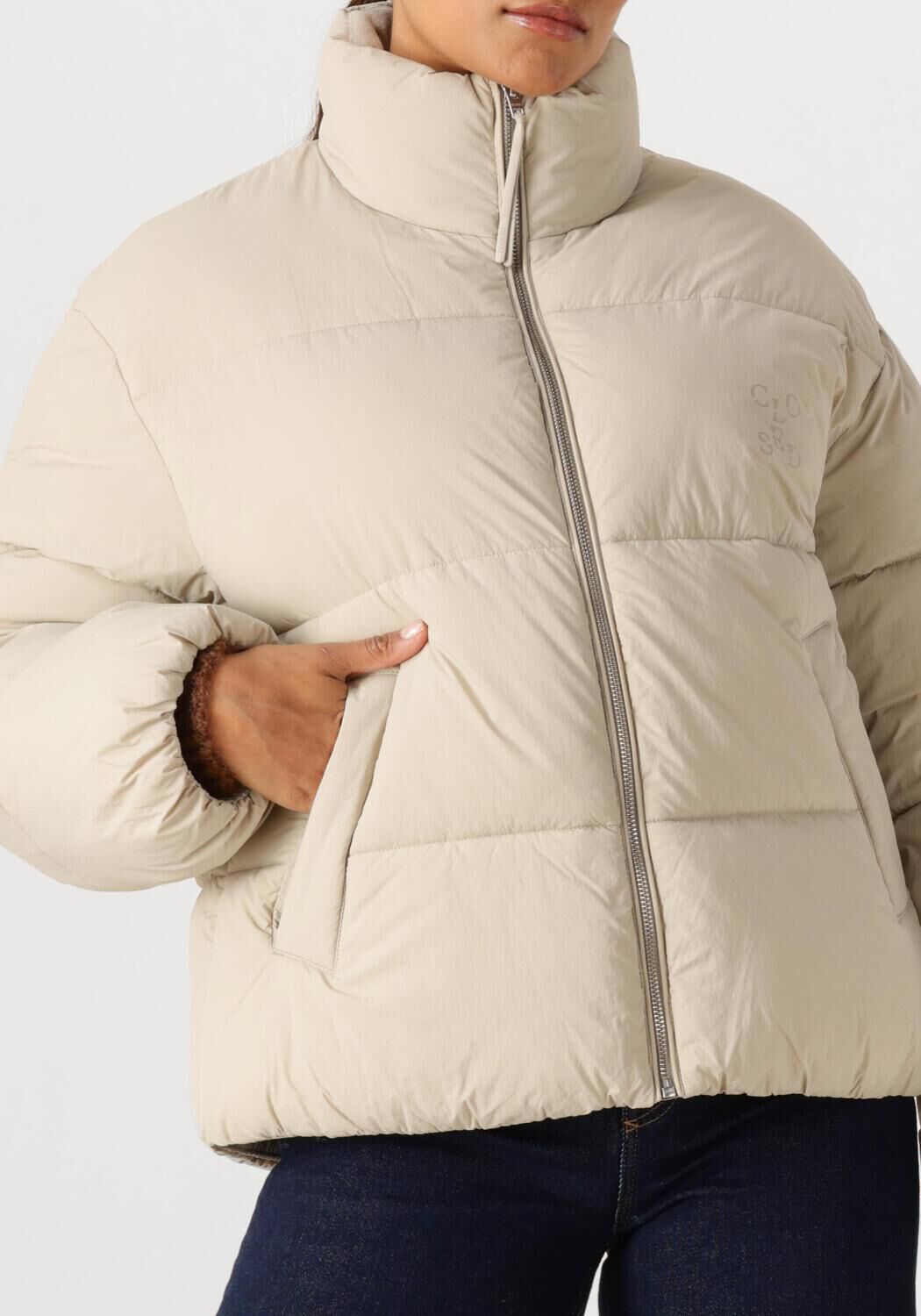 Beige CLOSED Gewatteerde jas CROPPED PUFFER JACKET - large