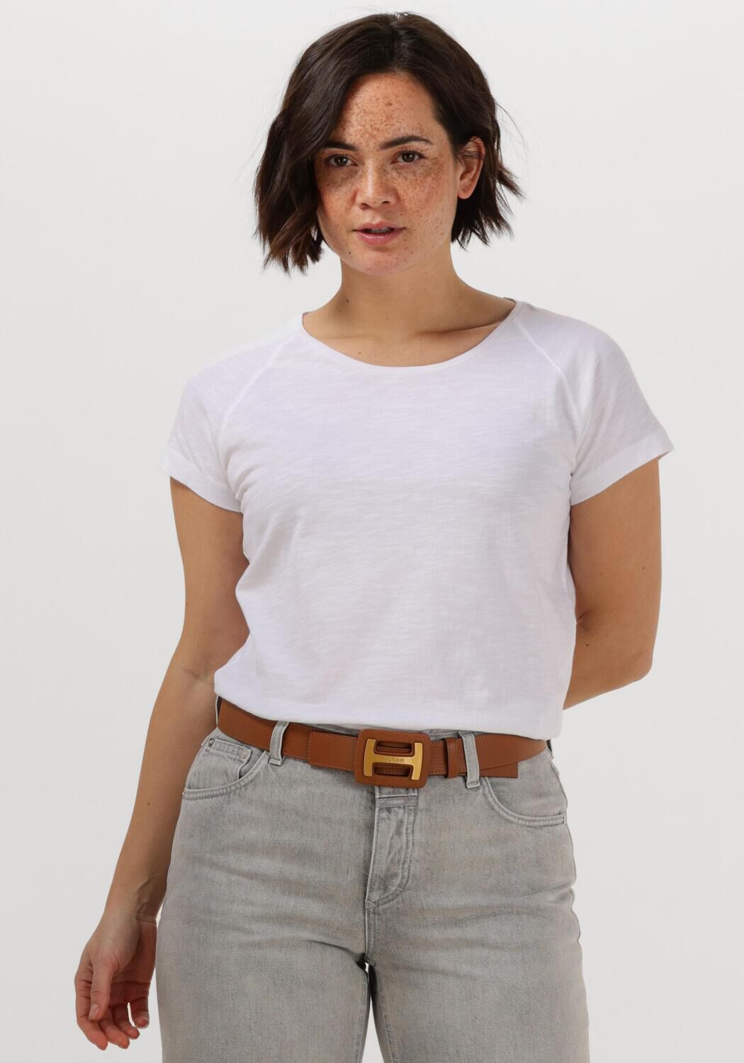 Closed T-Shirt Dames T-shirt Raglan, Maat: L, Kleur: Wit