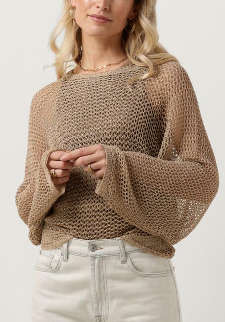 Beige RESORT FINEST Trui CROCHET SWEATER - large