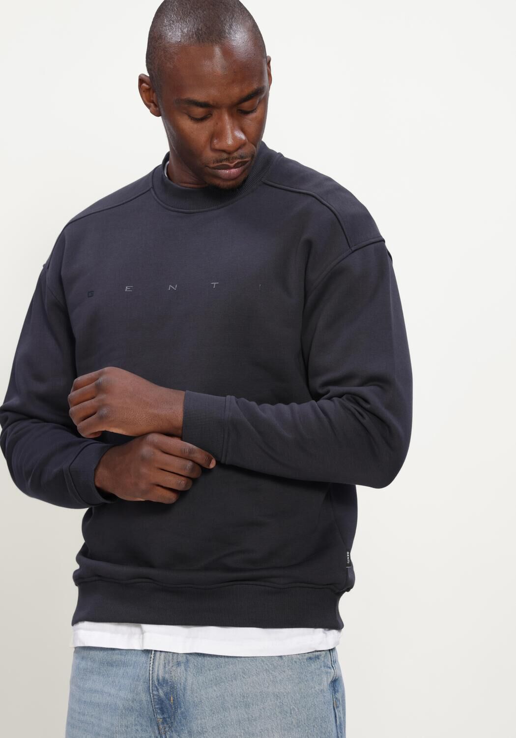 Donkerblauwe GENTI Truien/vesten SWEAT CREW - large