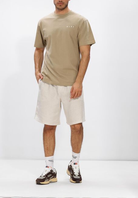 Beige OLAF HUSSEIN Korte broek LINEN BLEND SHORT - large