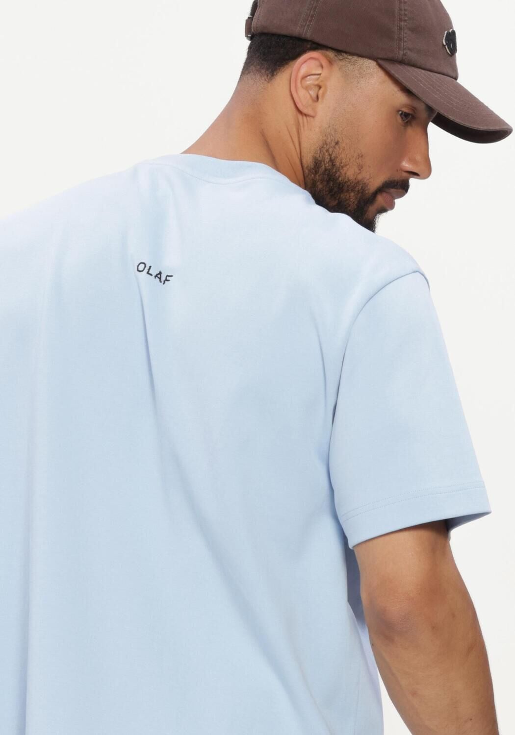 Lichtblauwe OLAF HUSSEIN T-shirt ESSENTIAL TEE - large