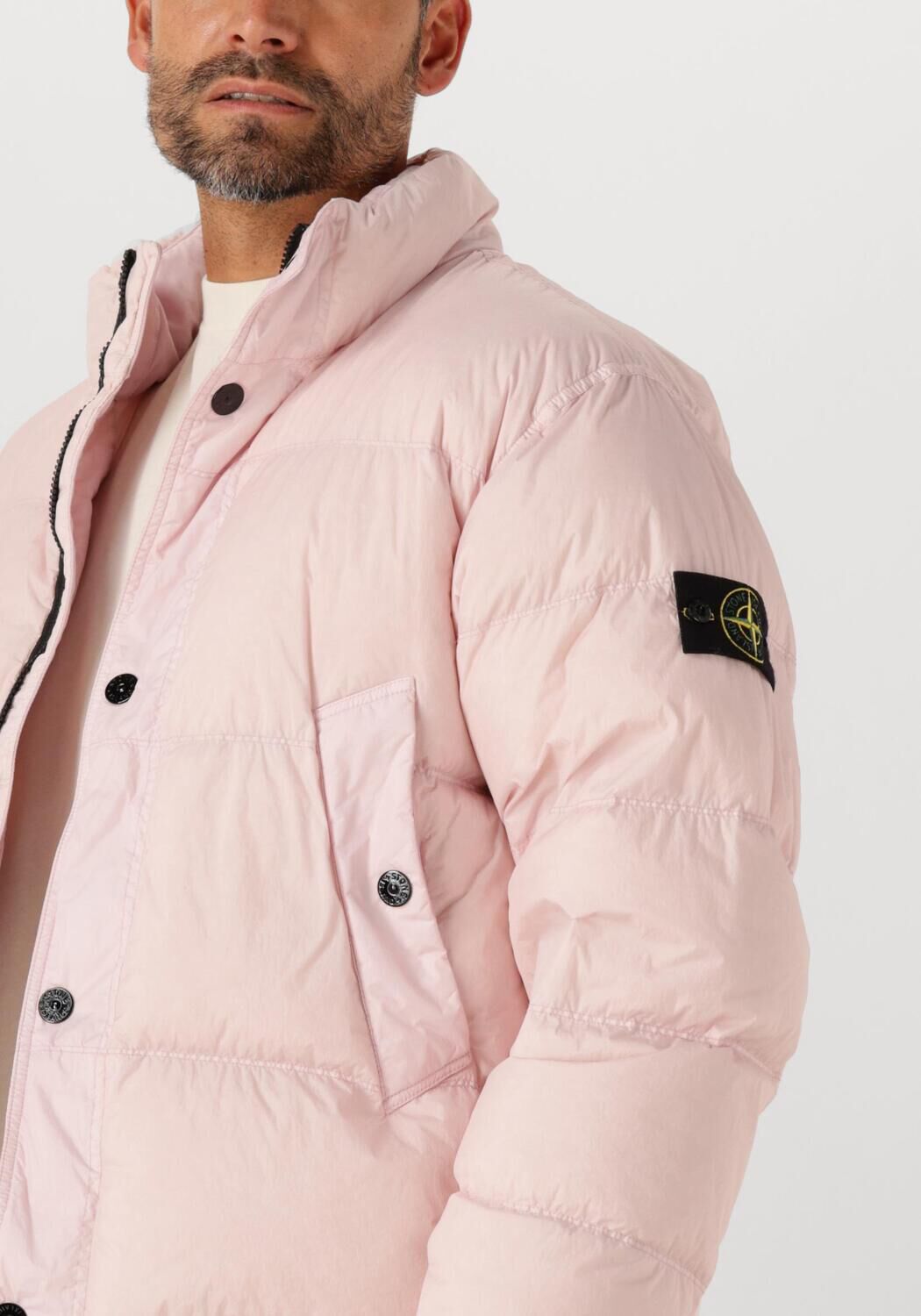 Lichtroze STONE ISLAND Gewatteerde jas BOMBER - large