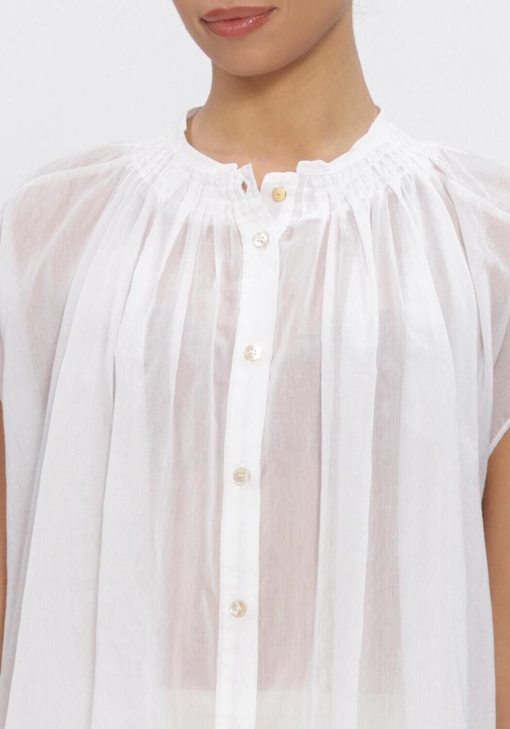 Witte FORTE FORTE Blouses LES FLEURS EMBROIDERY POPLINE SHIRT - large