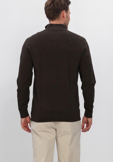 Bruine PROFUOMO Trui PULLOVER HALF ZIP NEW WOOL BLEND - large