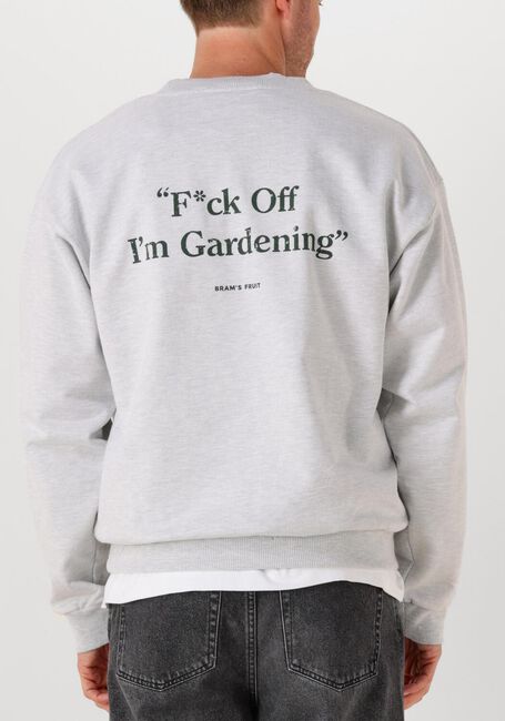 Grijze BRAM'S FRUIT Sweater DISTRESSED F*CK OFF CREWNECK - large