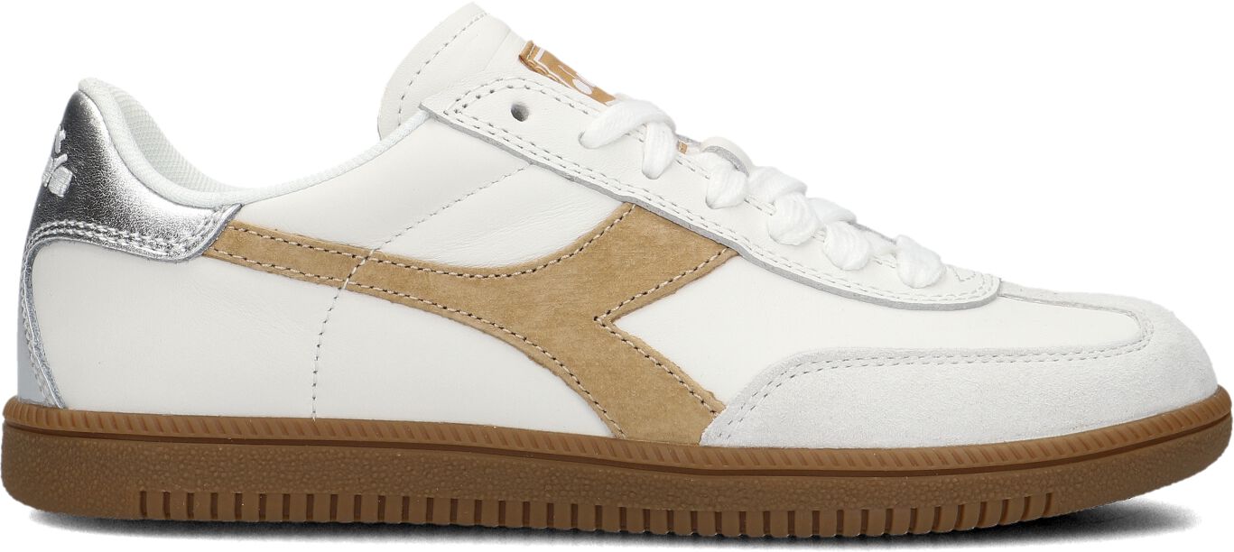 Diadora Lage Sneakers Dames Retro Met Combi Sneaker, Maat: 42, Materiaal: Leer, Kleur: Wit