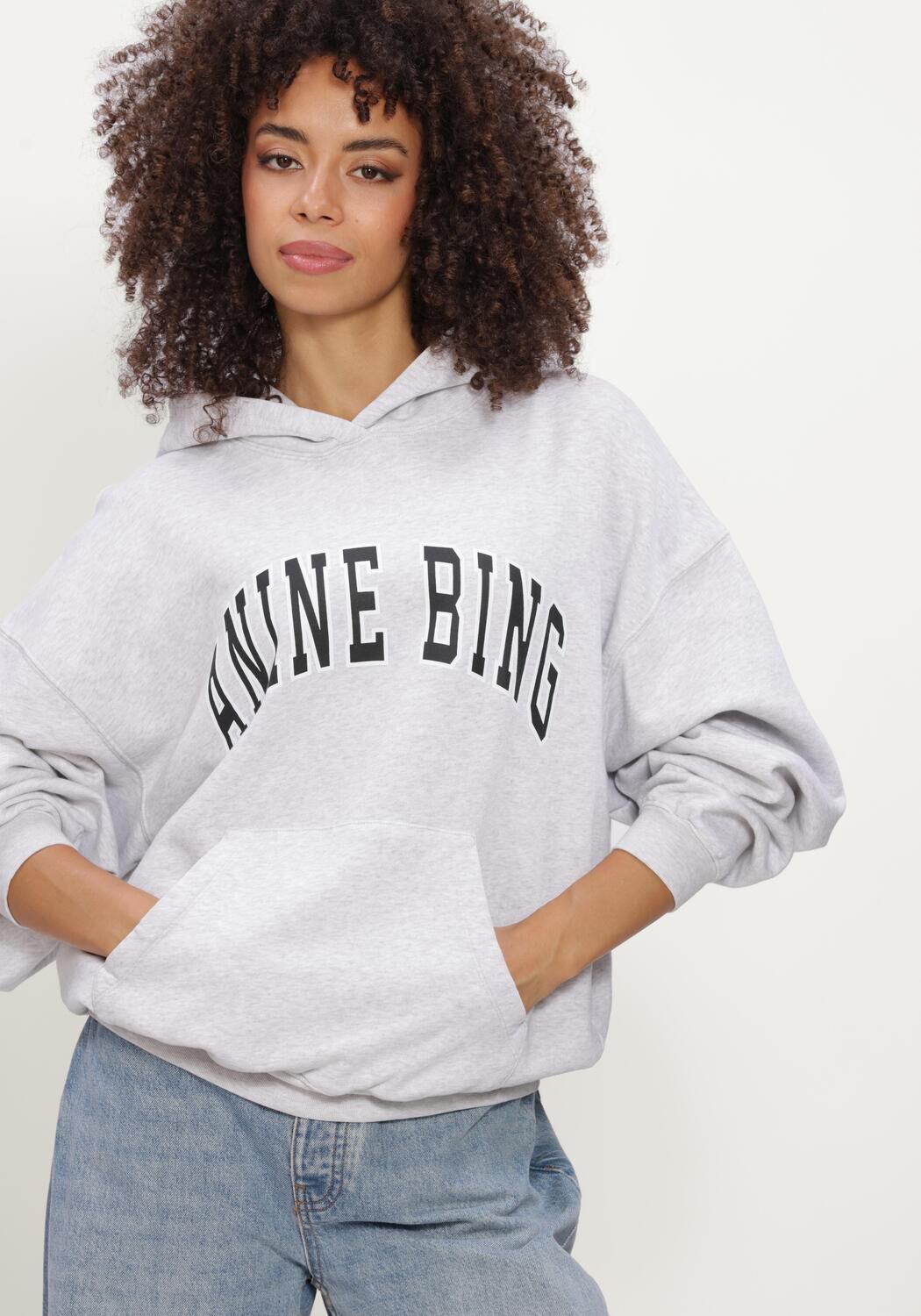 Lichtgrijze ANINE BING Sweater HARVEY SWEATSHIRT NEW CLASSIC - large