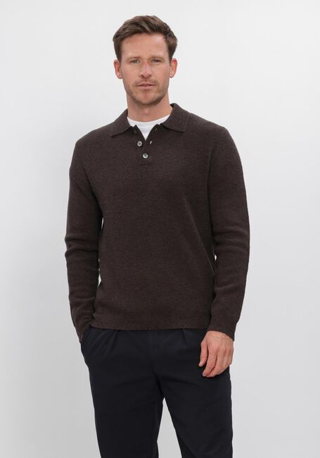 Bruine PROFUOMO Polo POLO LS BOILED WOOL - large