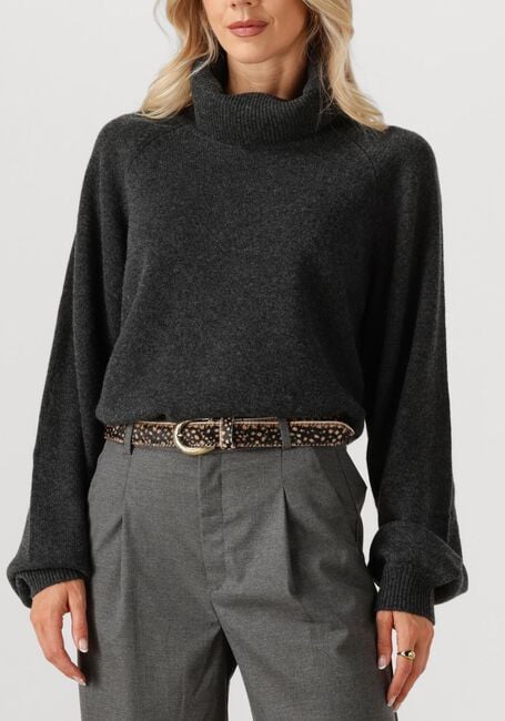 Donkergrijze GESTUZ Coltrui MANZIGZ WOOL ROLLNECK - large