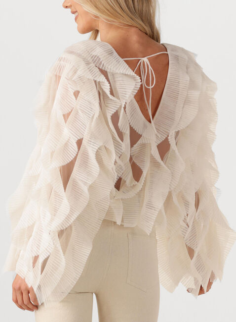 Ecru DANTE6 Blouses PHORA TULLE RUFFLED TOP - large