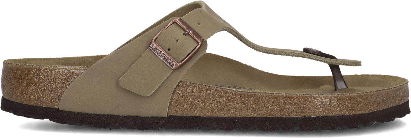 Birkenstock Teenslippers Heren Gizeh Heren, Maat: 42, Materiaal: Nubuck, Kleur: Bruin afbeelding 1