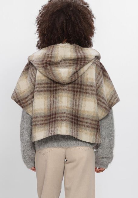 Beige DANTE6 Jack LUNETTA CHECK CAPE COAT - large