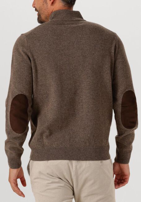 Bruine BARBOUR Trui ESSENTIAL PATCH HALF ZIP KNITTED JUMPER - large