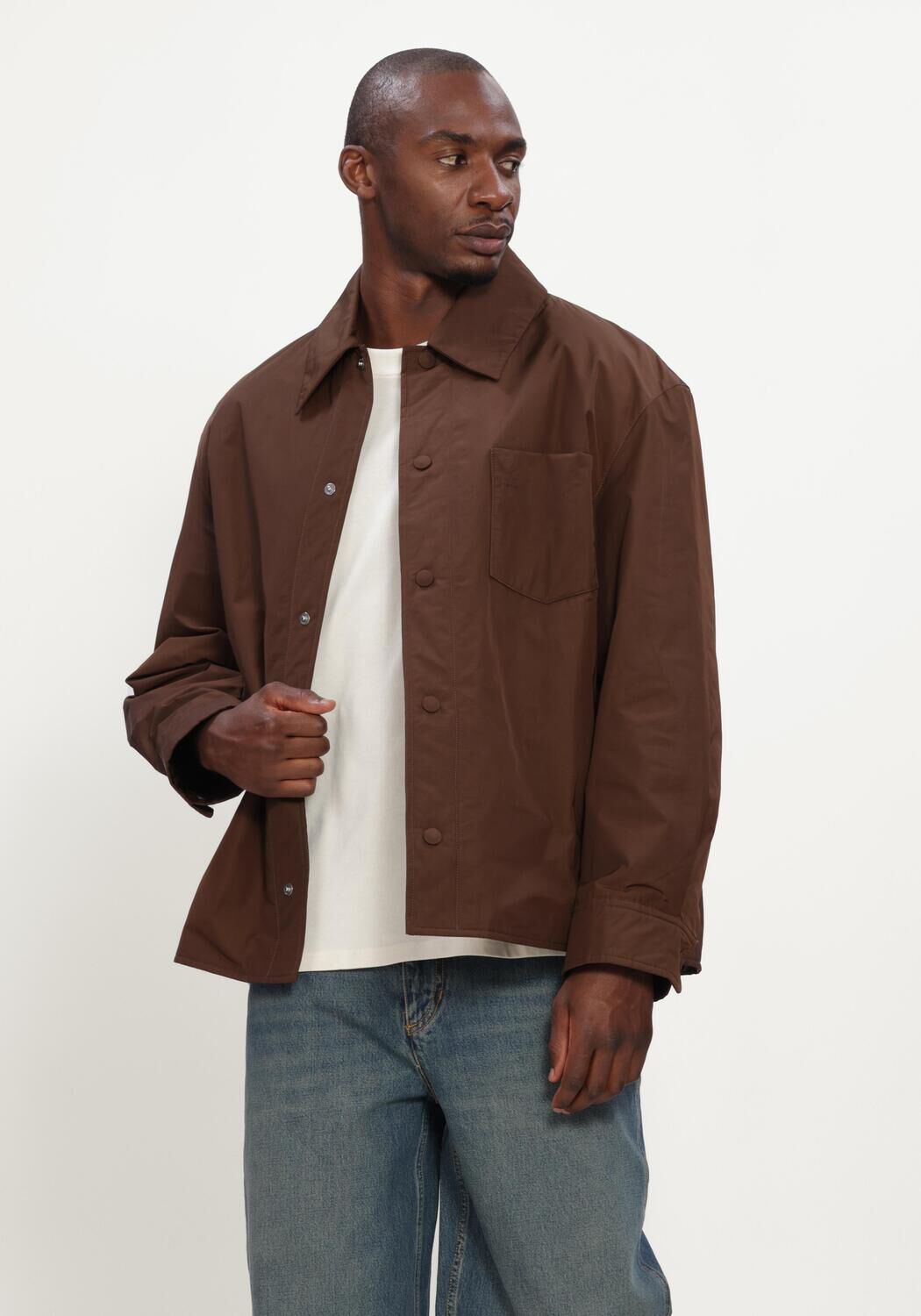 Bruine AMI PARIS Overshirt PADDED AMI DE COEUR OVERSHIRT - large