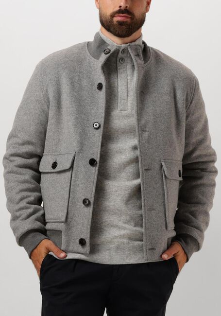 Grijze PROFUOMO Jack OUTERW BMBR KNIT JACK - large