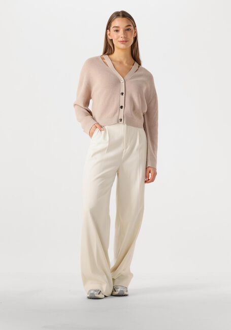 Beige DANTE6 Vest JENY RIB KNIT CARDIGAN - large