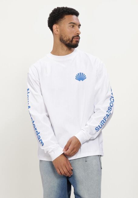 Witte NEW AMSTERDAM SURF ASSOCIATION T-shirt LOGO LONG SLEEVE - large
