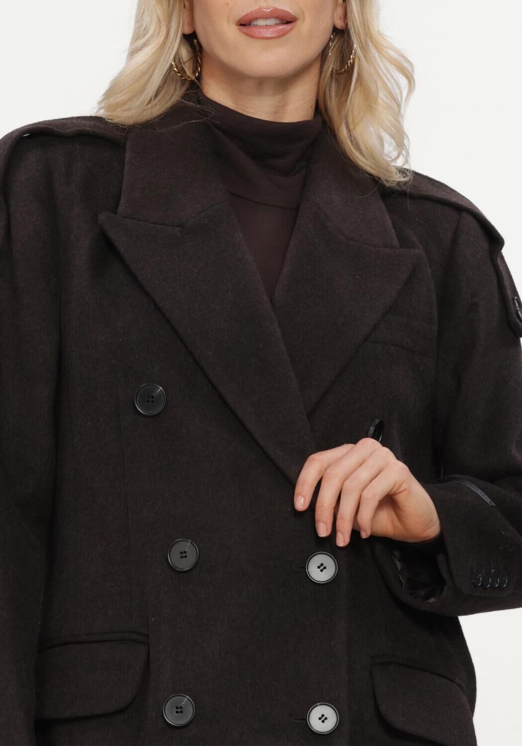 Bruine HAUTE L'AMITI&Eacute; Mantel LIDA TAILOR WOOL COAT - large