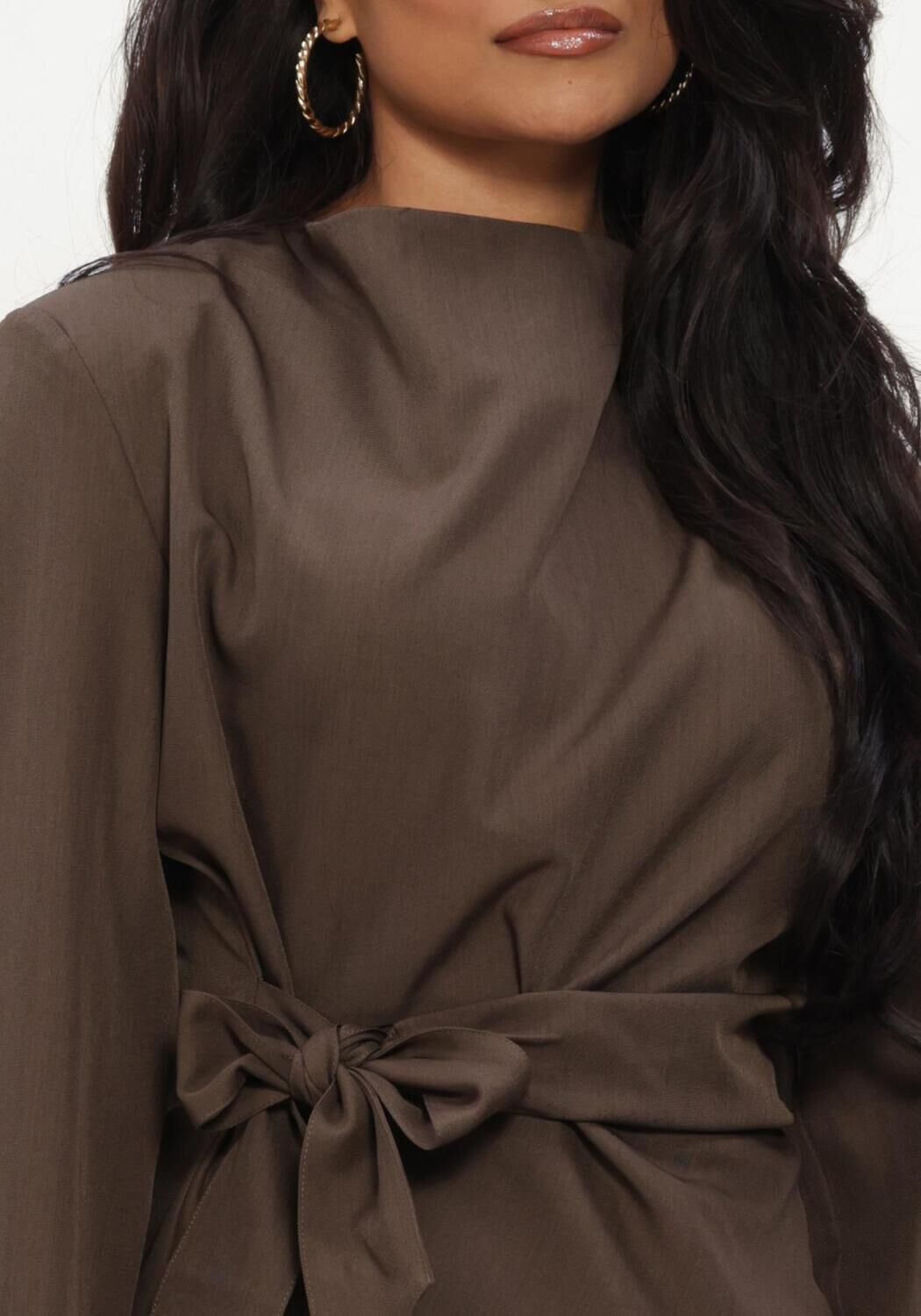 Donkergroene CO'COUTURE Blouses LUNACC PLEAT TIE BLOUSE - large