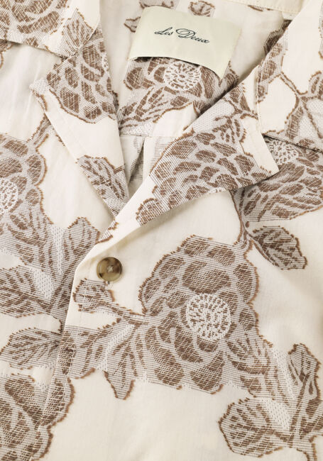 Beige LES DEUX Casual overhemd LESLEY FLOWER JACQUARD SS SHIRT - large