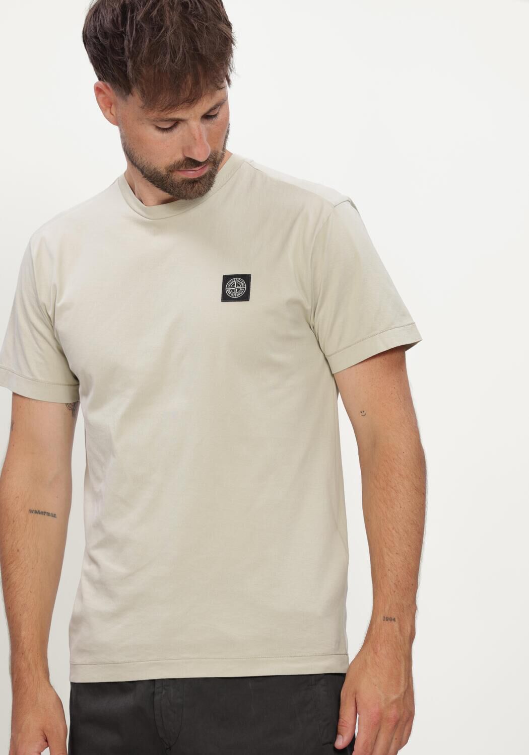 Beige STONE ISLAND T-shirt SS T-SHIRT S0013 - large