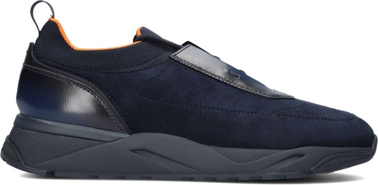 Santoni Lage Sneakers Heren 22042, Maat: 44/44,5, Materiaal: Suède, Kleur: Blauw