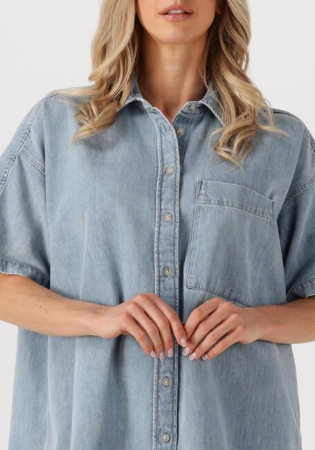 Lichtblauwe CLOSED Mini jurk SHIRTDRESS - large