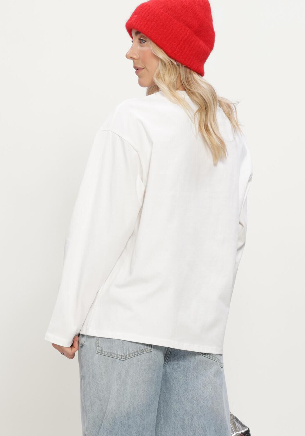 Witte ALIX THE LABEL Tops & T-shirts LADIES KNITTED I LOVE ALIX LONGSLEEVE T-SHIRT - large