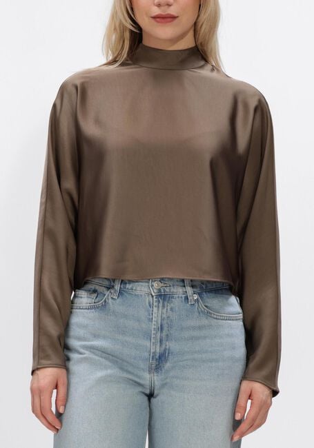 Grijze DANTE6 Blouses LORELLE SATIN BOW TOP - large