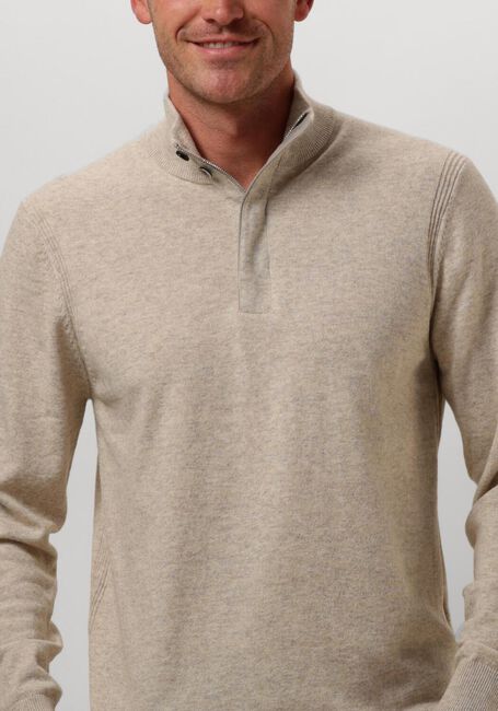 Bruine PROFUOMO Trui PULLOVER HALF ZIP BUTTON - large