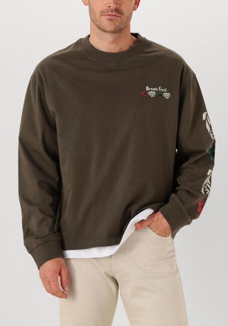 Donkergrijze BRAM'S FRUIT T-shirt FLORA LONGSLEEVE - large