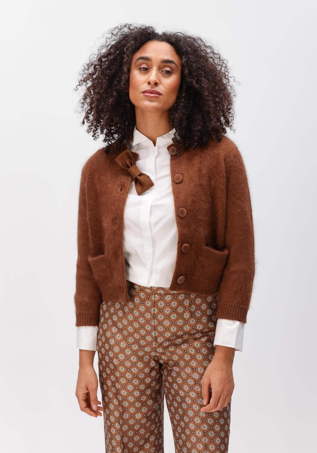 Bruine DOROTHEE SCHUMACHER Vest FLUFFY STATEMENTS CARDIGAN - large