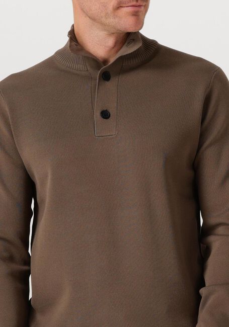 Bruine GENTI Trui TURTLE 3 BUTTON LS - large