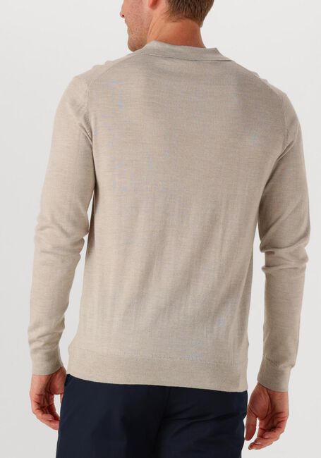 Beige PROFUOMO Polo POLO OPEN COLLAR LS MERINO - large