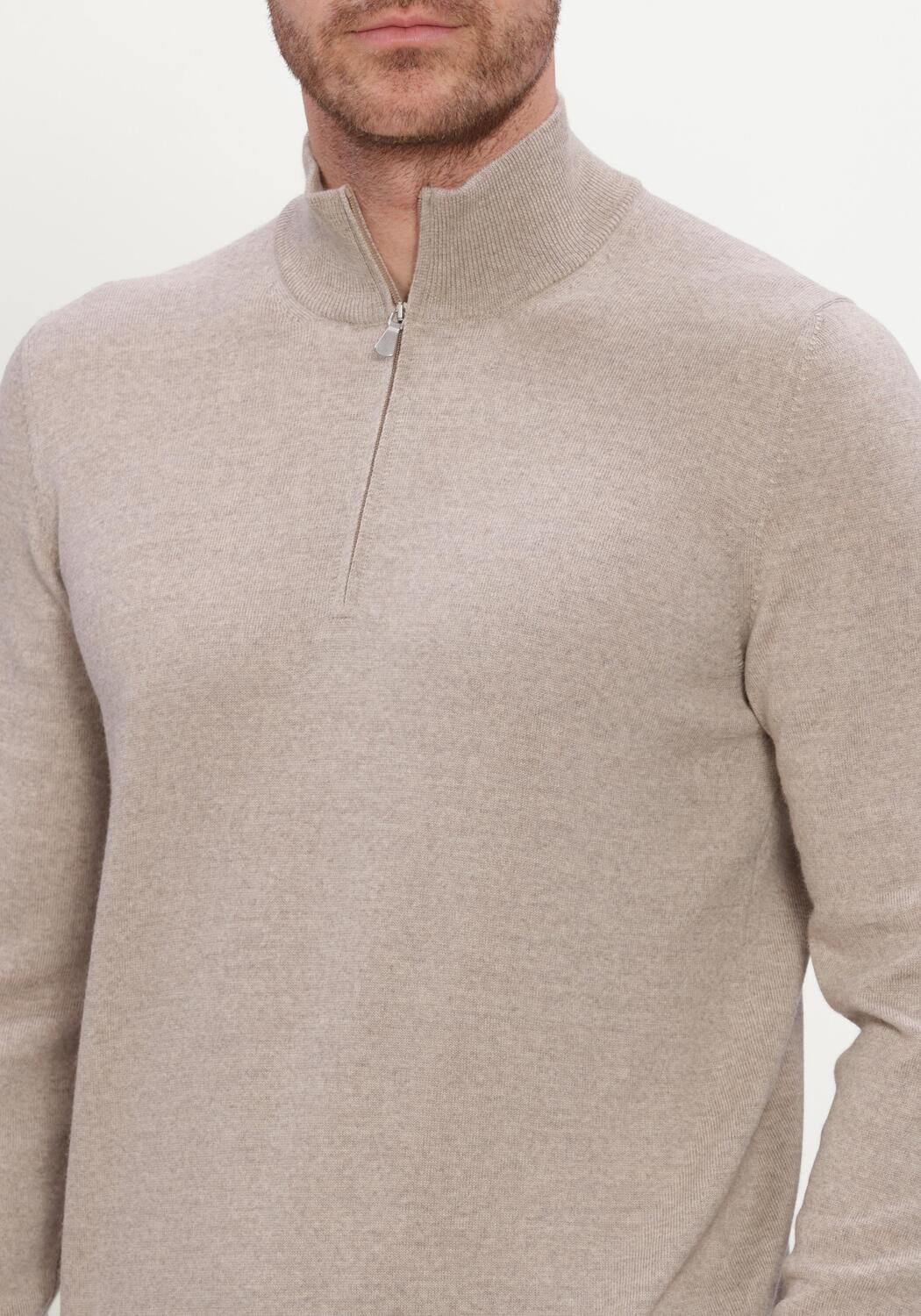 Beige GRAN SASSO Trui MOCK ZIP - large